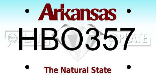 HBO357 Arkansas License Plate
