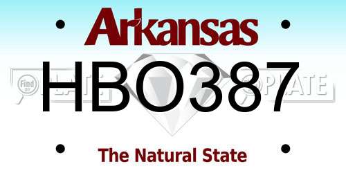 HBO387 Arkansas License Plate