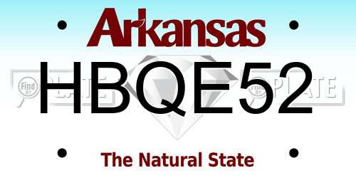 HBQE52 Arkansas License Plate
