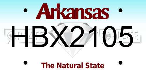 HBX2105 Arkansas License Plate