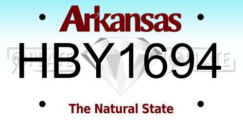 HBY1694 Arkansas License Plate
