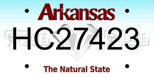 HC27423 Arkansas License Plate