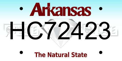 HC72423 Arkansas License Plate
