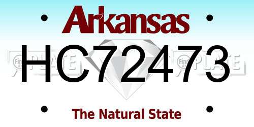 HC72473 Arkansas License Plate