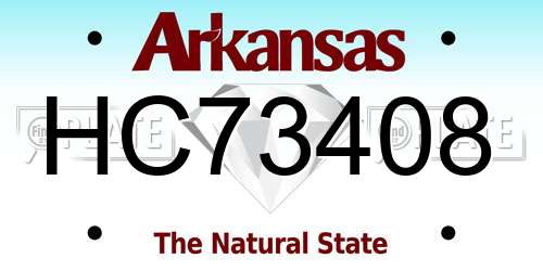 HC73408 Arkansas License Plate