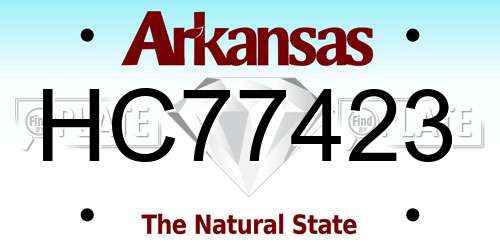 HC77423 Arkansas License Plate