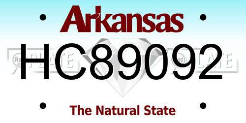 HC89092 Arkansas License Plate