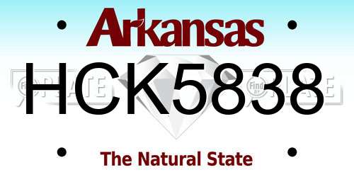 HCK5838 Arkansas License Plate