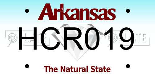 HCR019 Arkansas License Plate