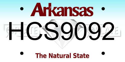 HCS9092 Arkansas License Plate