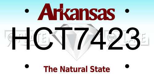 HCT7423 Arkansas License Plate