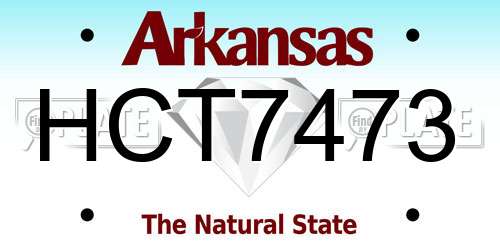 HCT7473 Arkansas License Plate