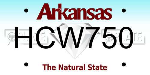 HCW750 Arkansas License Plate