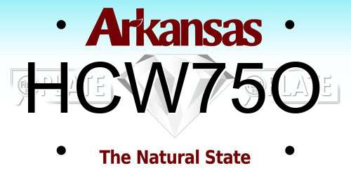 HCW75O Arkansas License Plate