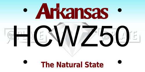 HCWZ50 Arkansas License Plate