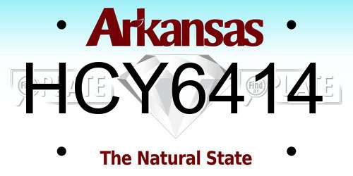 HCY6414 Arkansas License Plate