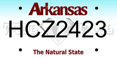 HCZ2423 Arkansas License Plate
