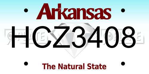 HCZ3408 Arkansas License Plate