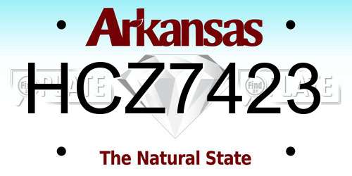 HCZ7423 Arkansas License Plate
