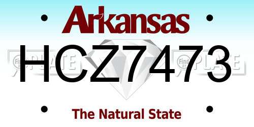 HCZ7473 Arkansas License Plate