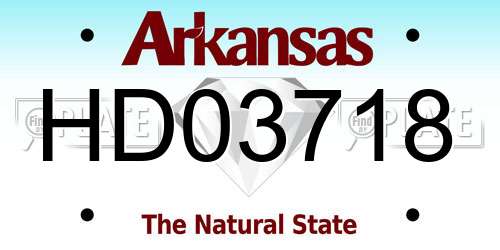 HD03718 Arkansas License Plate
