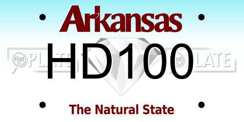 HD100 Arkansas License Plate