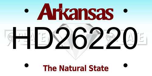 HD26220 Arkansas License Plate