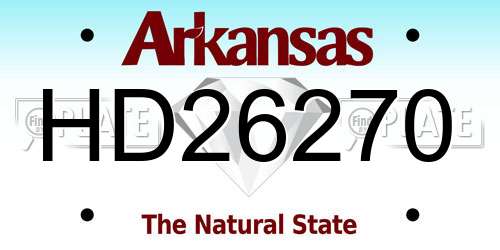 HD26270 Arkansas License Plate