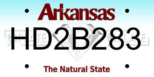 HD2B283 Arkansas License Plate