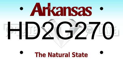 HD2G270 Arkansas License Plate