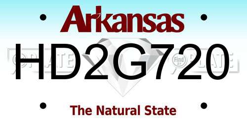 HD2G720 Arkansas License Plate