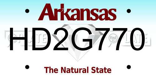 HD2G770 Arkansas License Plate