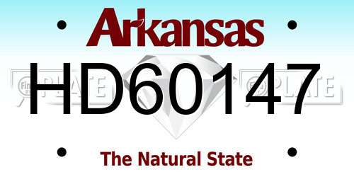 HD60147 Arkansas License Plate