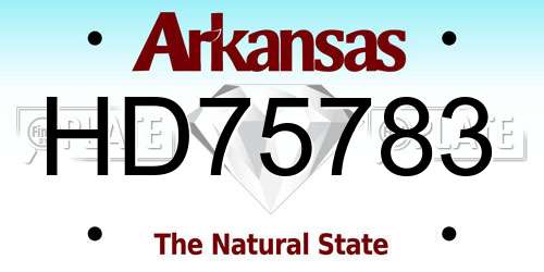 HD75783 Arkansas License Plate
