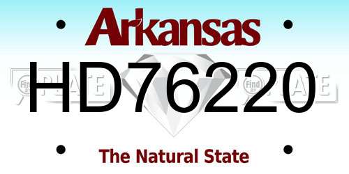 HD76220 Arkansas License Plate