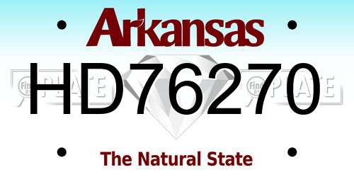 HD76270 Arkansas License Plate