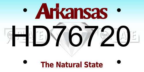 HD76720 Arkansas License Plate