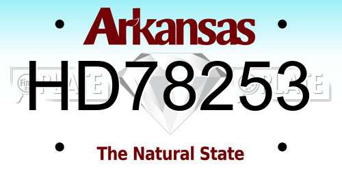 HD78253 Arkansas License Plate