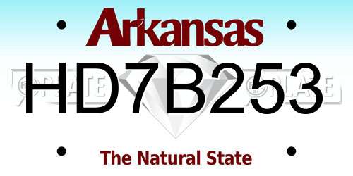 HD7B253 Arkansas License Plate
