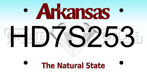 HD7S253 Arkansas License Plate