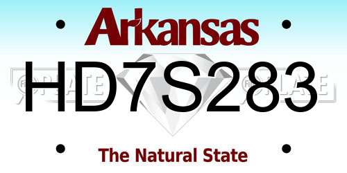 HD7S283 Arkansas License Plate