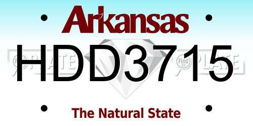 HDD3715 Arkansas License Plate
