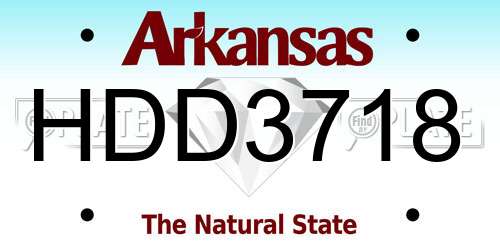 HDD3718 Arkansas License Plate