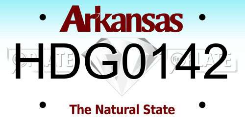 HDG0142 Arkansas License Plate
