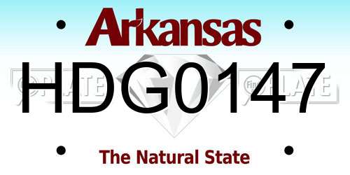 HDG0147 Arkansas License Plate