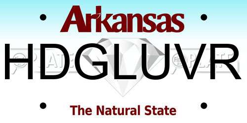 HDGLUVR Arkansas License Plate