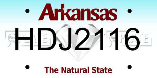 HDJ2116 Arkansas License Plate