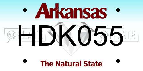 HDK055 Arkansas License Plate