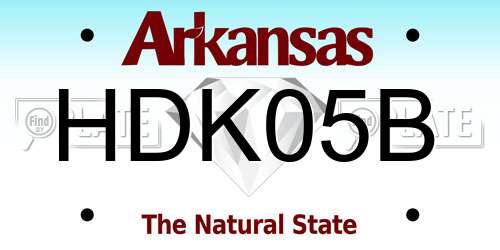 HDK05B Arkansas License Plate