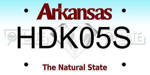 HDK05S Arkansas License Plate